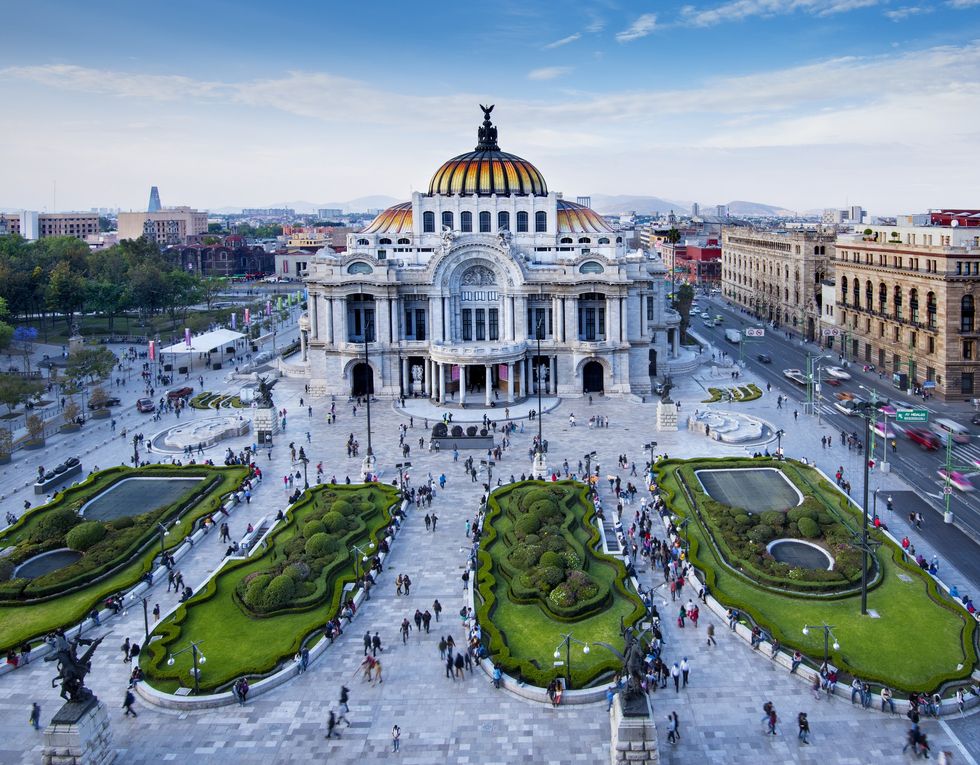 View of the Palacio de Bellas Artes in Mexico City