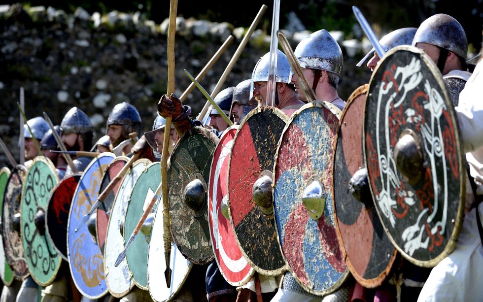 Viking reenactors at Lindisfarne