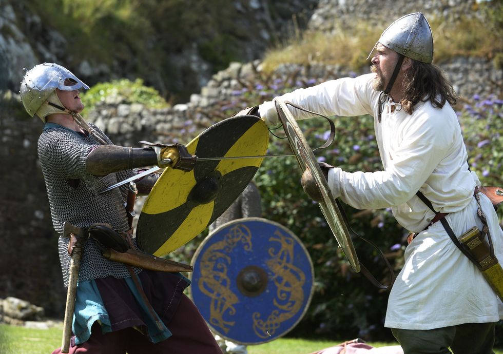 Viking reenactors at Lindisfarne