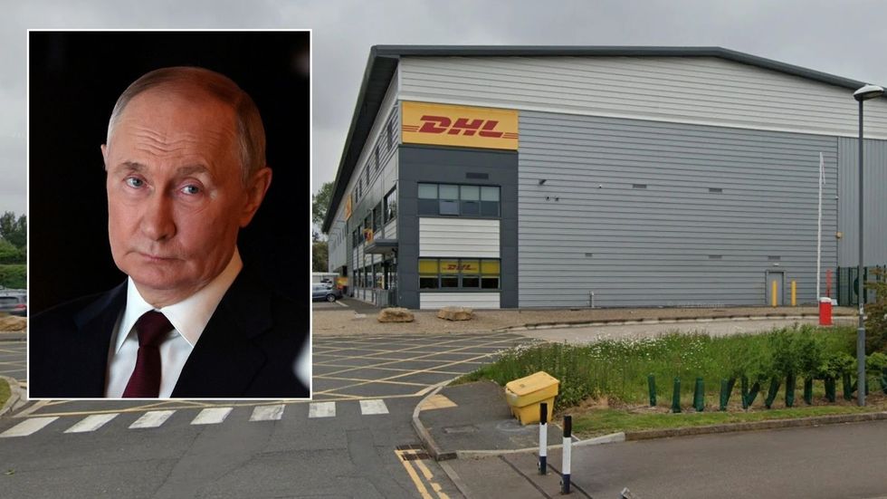 Vladimir Putin and DHL warehouse