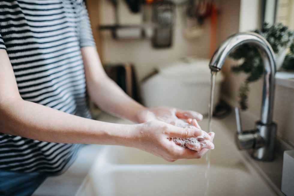 Washing hands stock