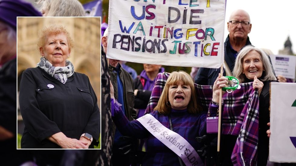 Waspi campaigners and campaign chair Angela Madden