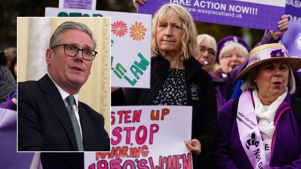 Waspi campaigners and Keir Starmer