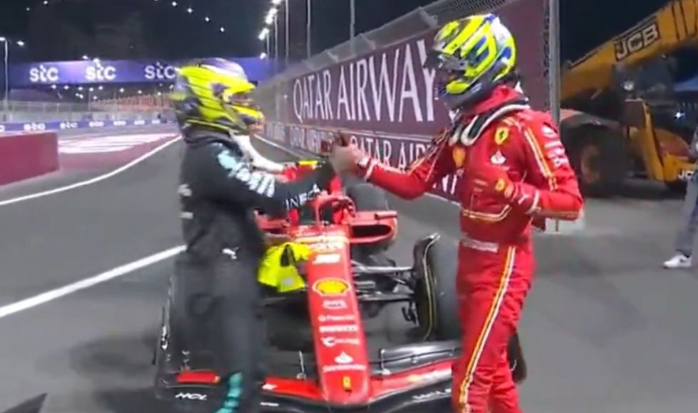 Lewis Hamilton shows his class with touching gesture to Oliver Bearman  after teen's F1 debut