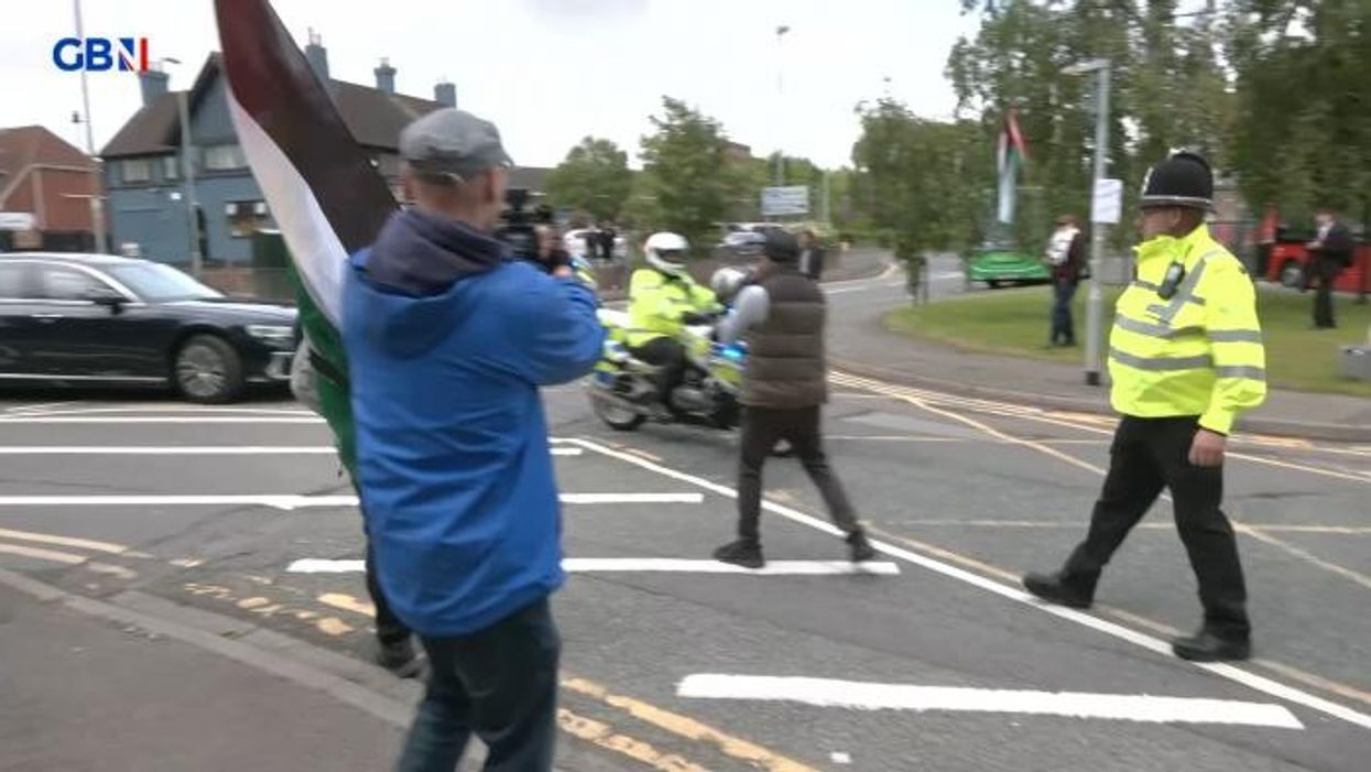 Sunak mobbed by pro-Palestine protesters in West Midlands visit as they chant 'free, free Palestine'