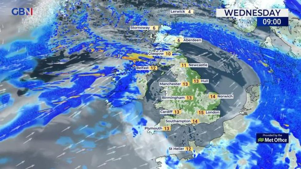 UK weather: Very windy with bands of rain followed by blustery showers