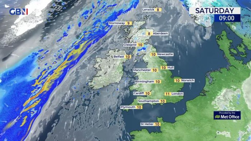 UK weather: Rather cloudy with patchy drizzle in northwest, sunny spells elsewhere