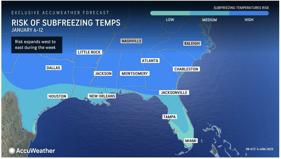 Weather forecast extreme cold US