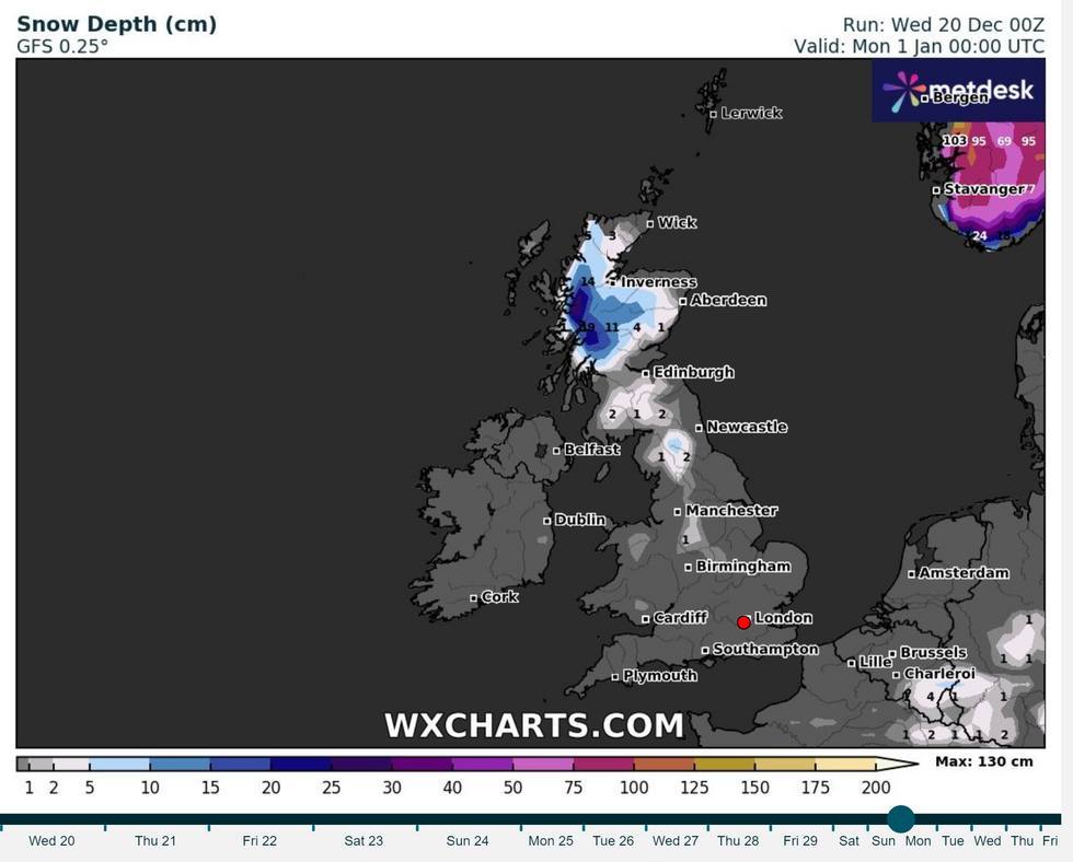 UK snow Met Office predicts New Year snow as new maps show Britain