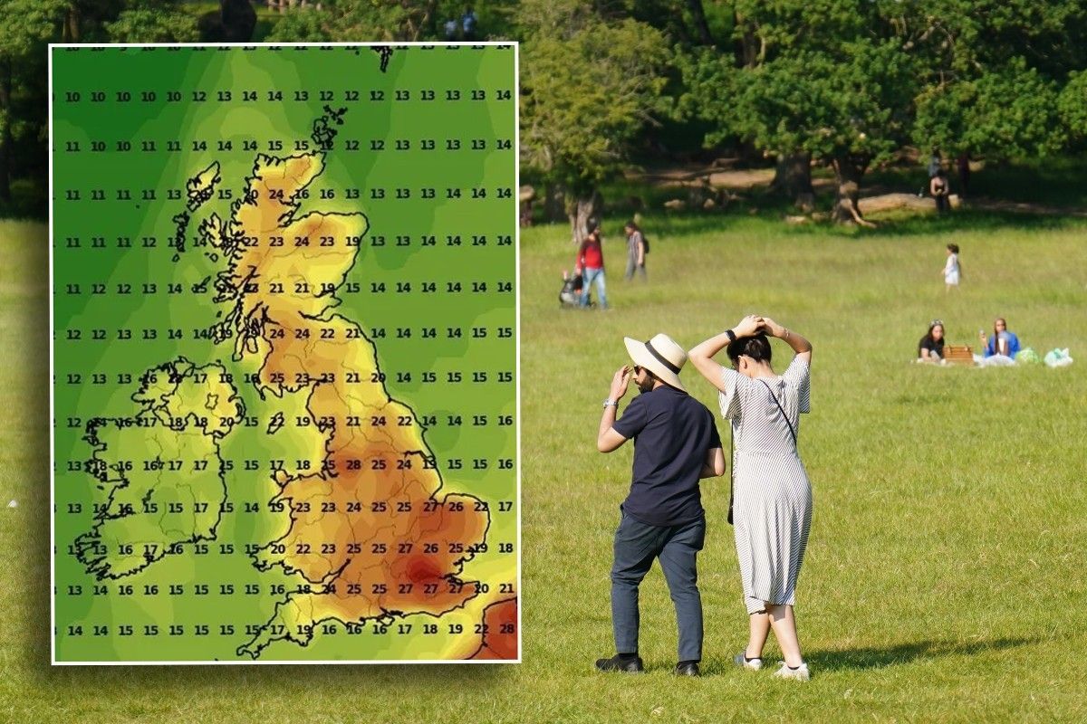 weather map and hot weather