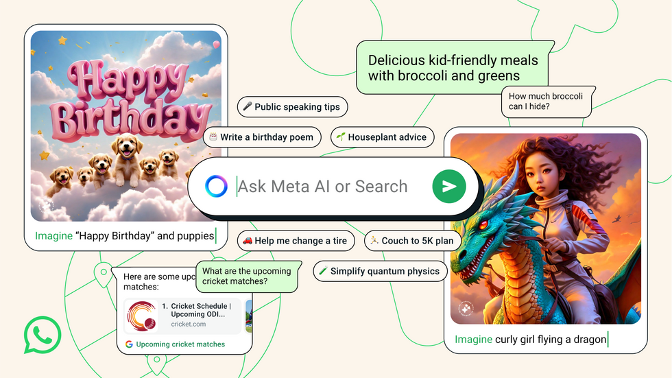 WhatsApp preview of Meta Ai features