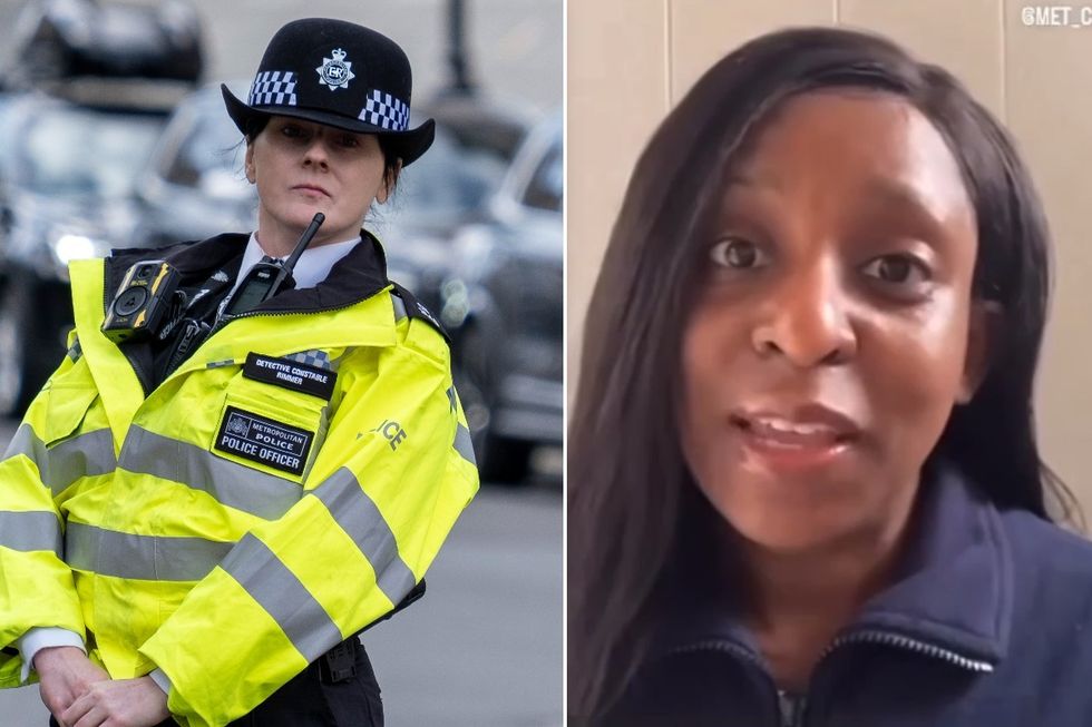 White female Met Police officer and Met Police diversity team