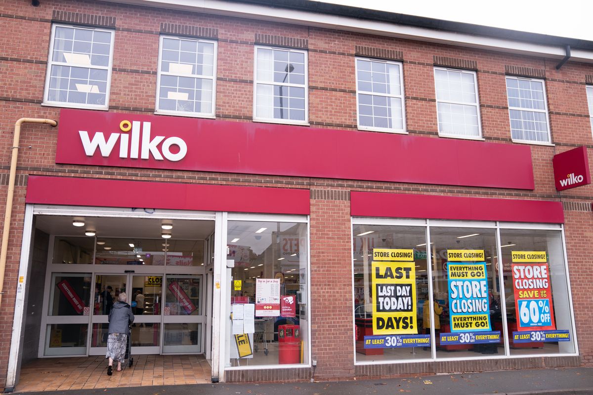 Wilko store with closing down sale signs