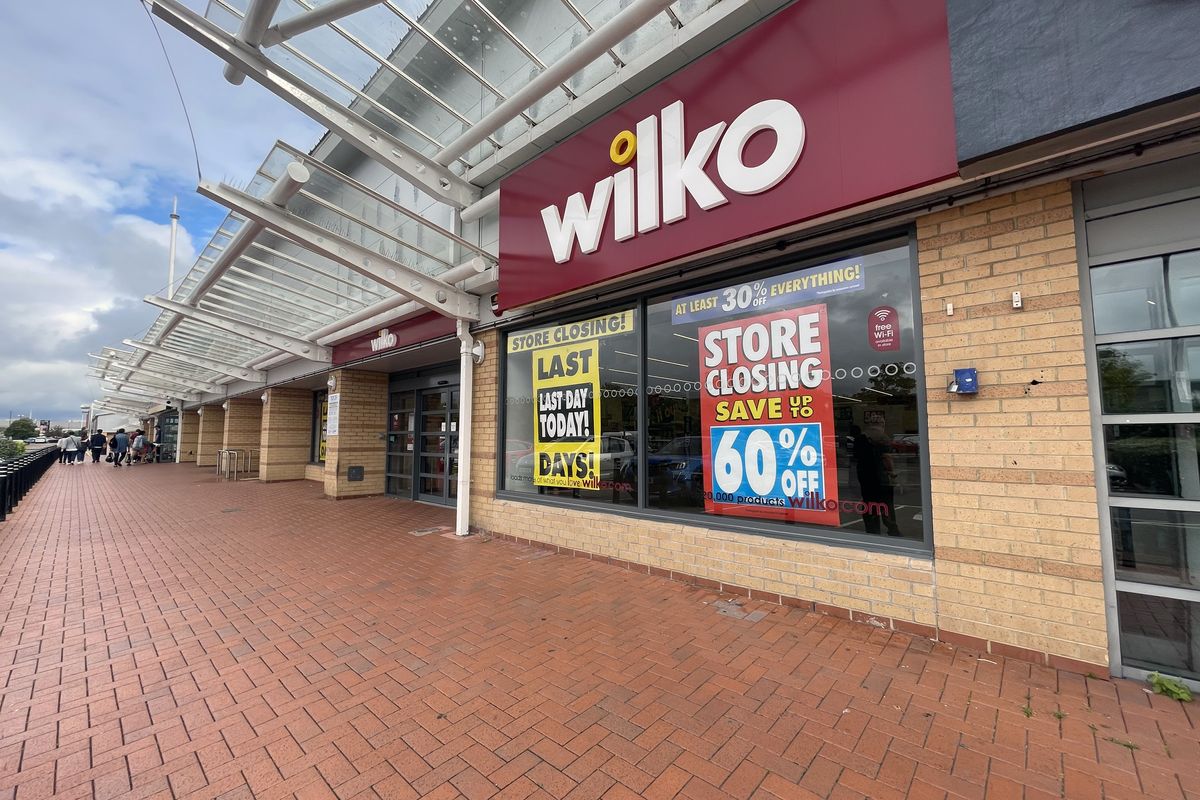 Wilko store with closing down sale signs