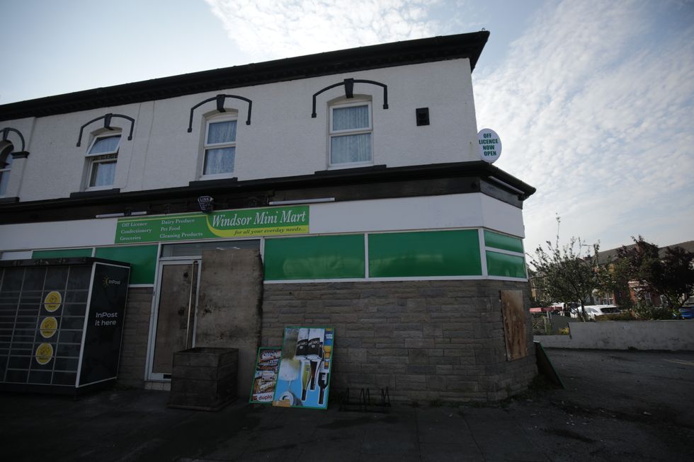 Windsor Mini Mart on Windsor Road in Southport, Merseyside was damaged in the riotsu200b