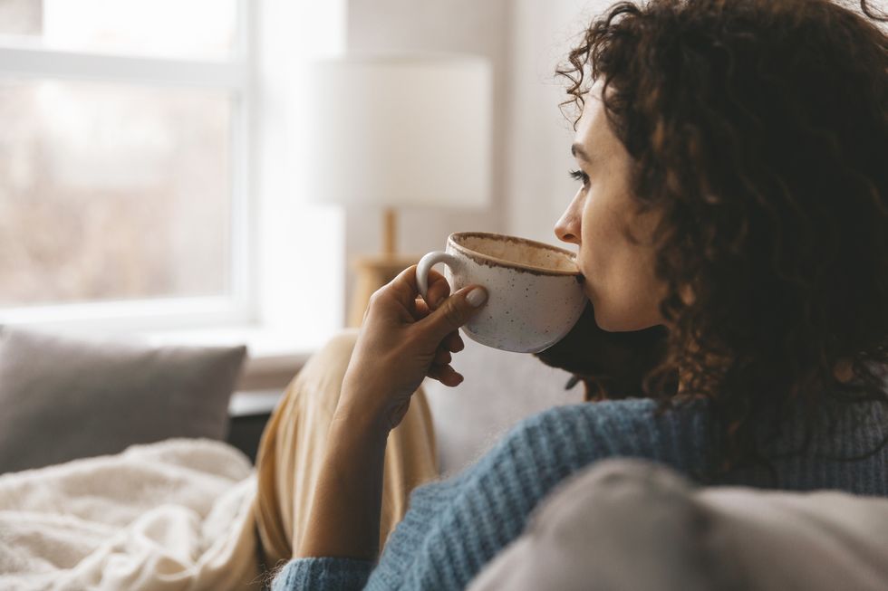 Woman drinking coffee