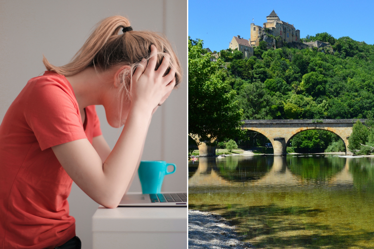 Woman frustrated Dordogne 
