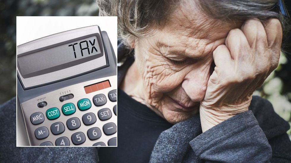 Woman looking worried and tax