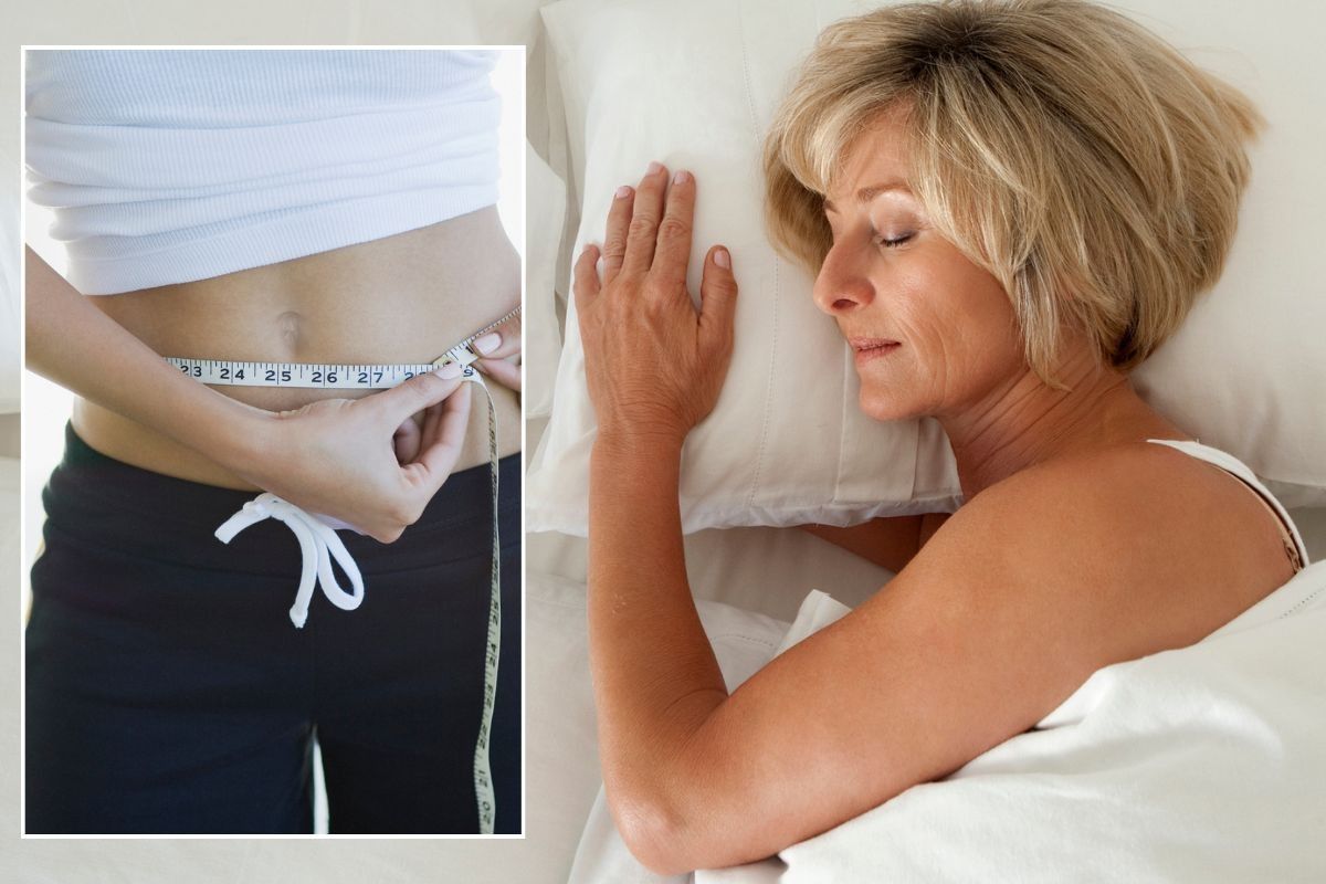 Woman measuring waist / Woman sleeping