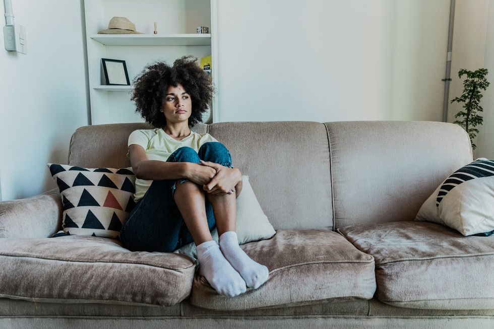 Woman on couch