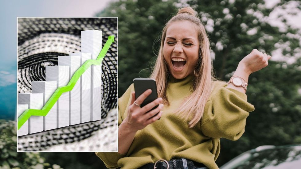 Woman on phone and interest rate rise