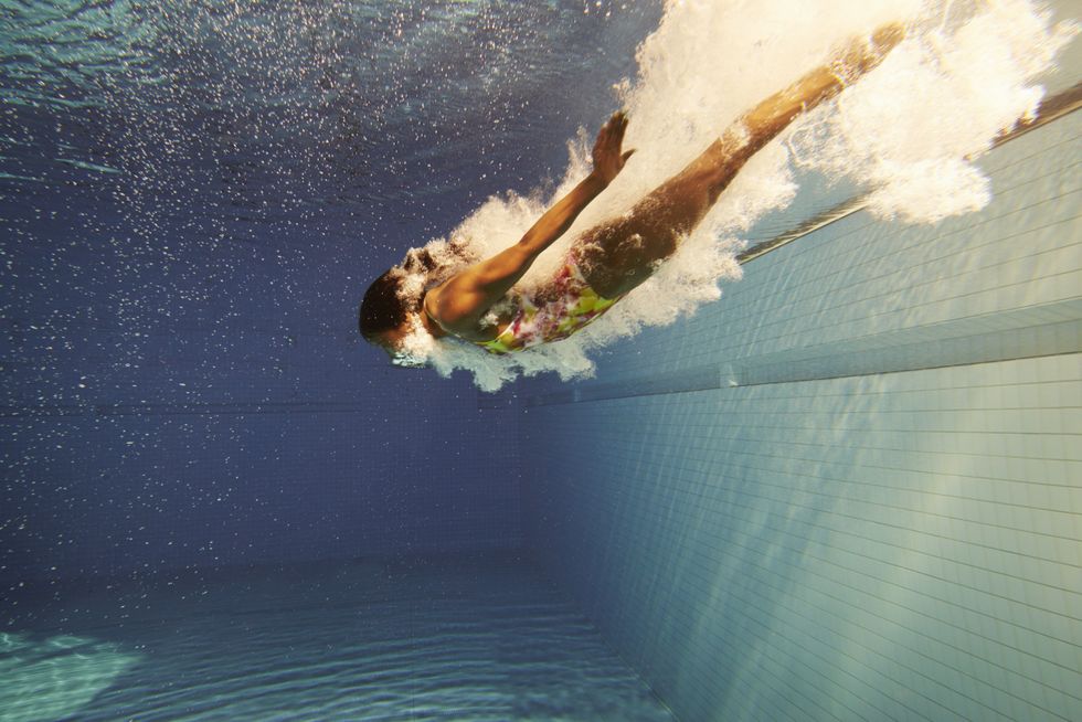 woman swimming