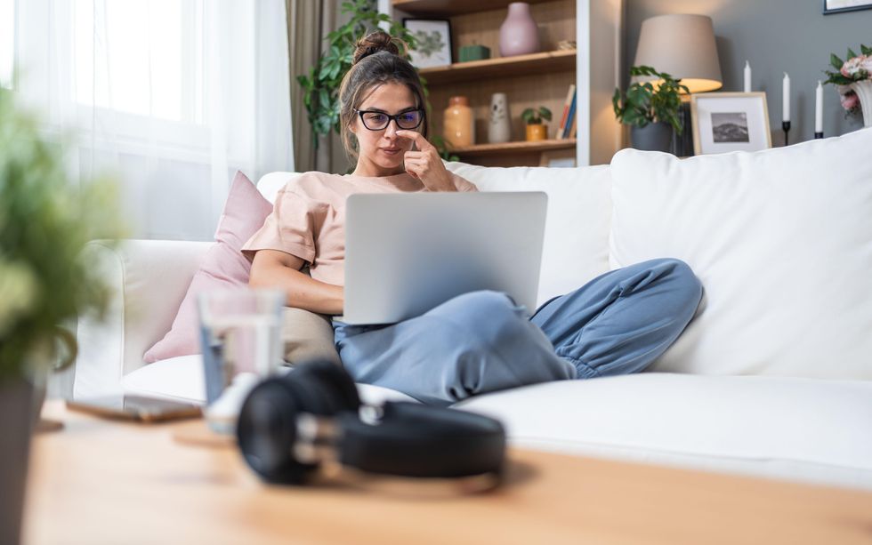 Woman working from home