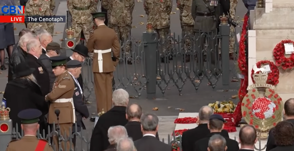 Wreaths are laid at the Cenotaph