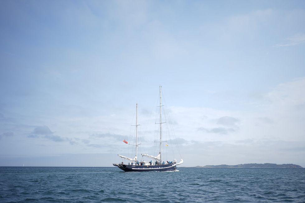 Yacht off Guernsey coast