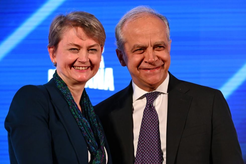 Yvette Cooper and her Italian counterpart, Matteo Piantedosi